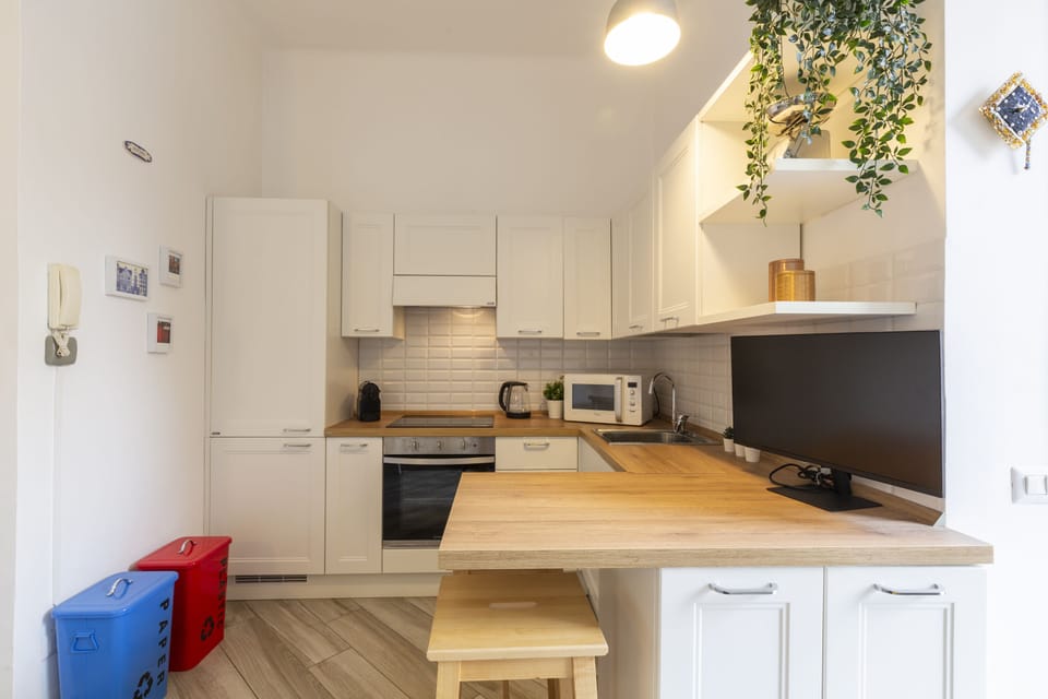 Comfort Apartment, 1 Bedroom | Private kitchen | Full-size fridge, microwave, oven, stovetop