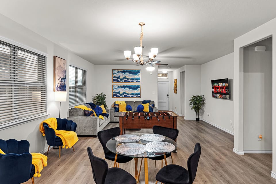 Open living and dining space supporting teamwork and shared living.