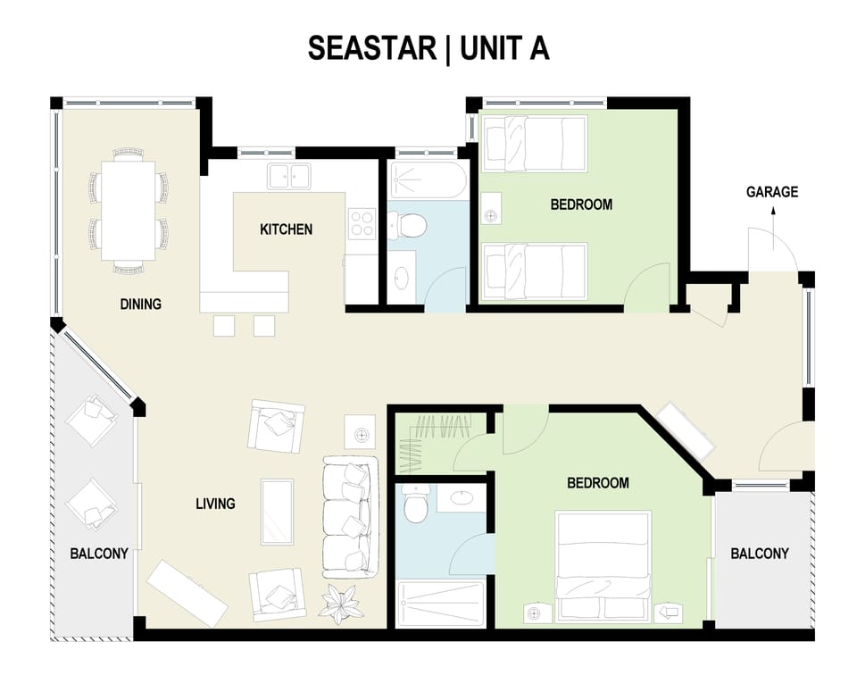 Floor plan of Sea Star | Unit A