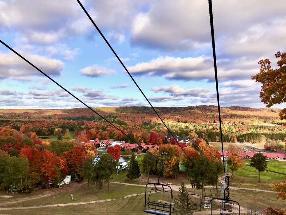 Fall color tour photo from the chair lift at Boyne Highlands