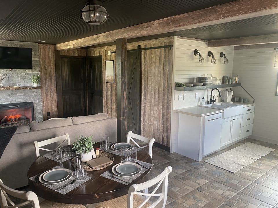 The farmhouse scene that greets you when you step over the threshold.