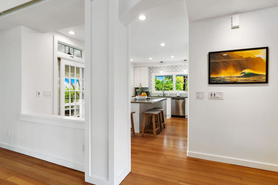 The home feels open and connected amongst all rooms