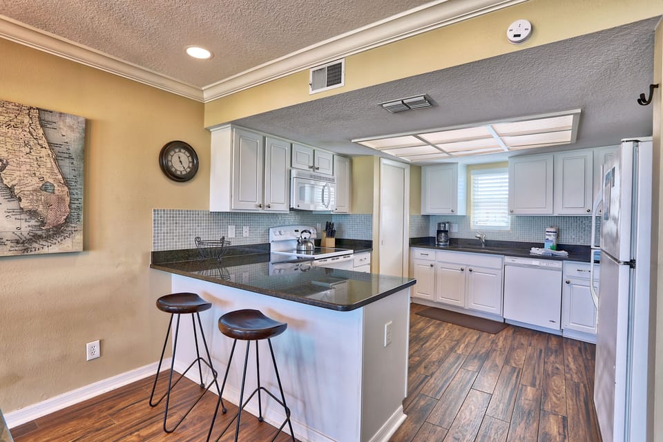 Open Kitchen with Extra Bar Stool Seating