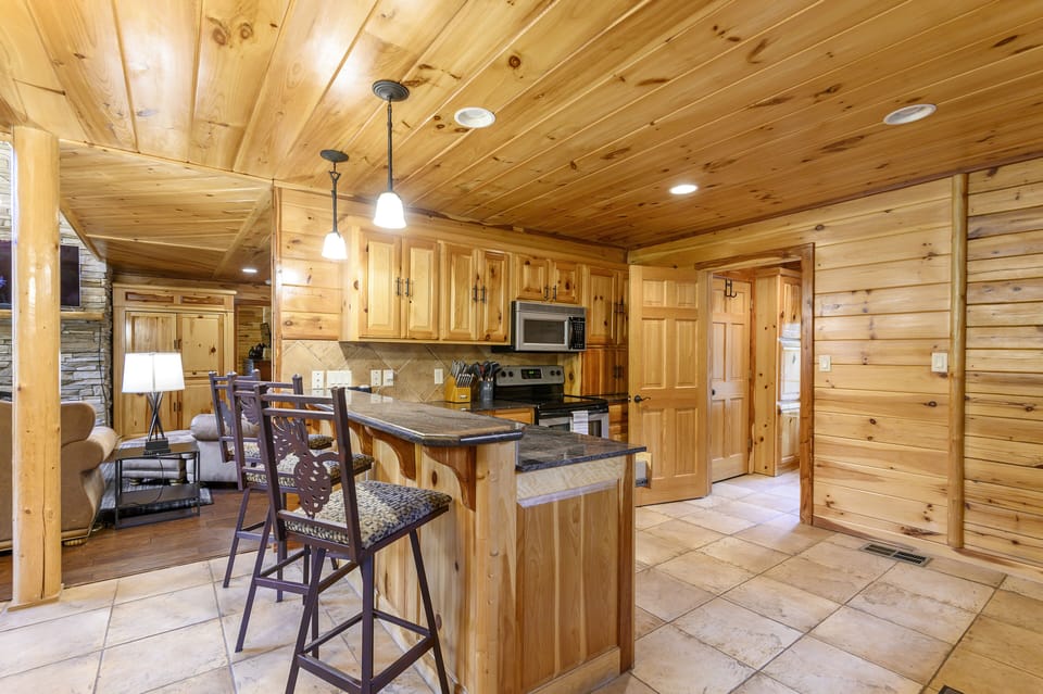 Breakfast bar with seating.