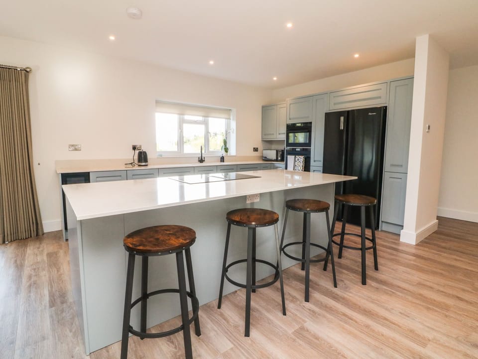 Fridge, dishwasher, electric kettle, toaster