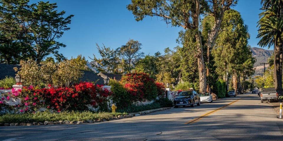 The walk home from the beach on Eucalyptus Lane