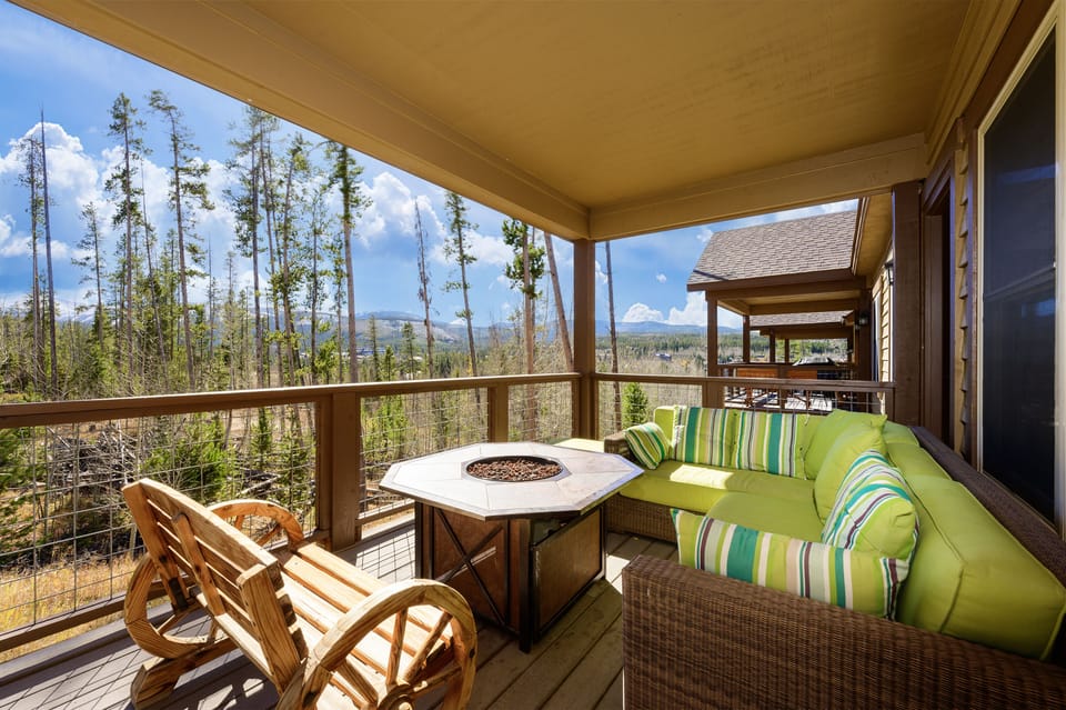 Upstairs Deck with Firepit and Seating