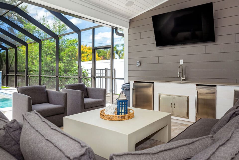 Three large TVs located in the covered lanai so you can watch the big game or evening movie.