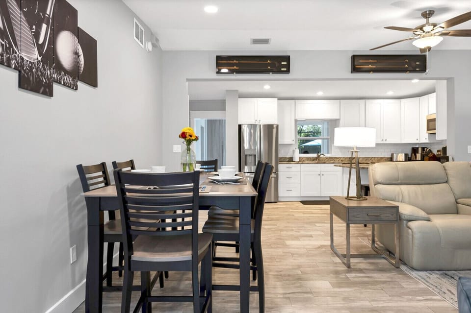 The open floor plan ensures a connected experience for you and your guests