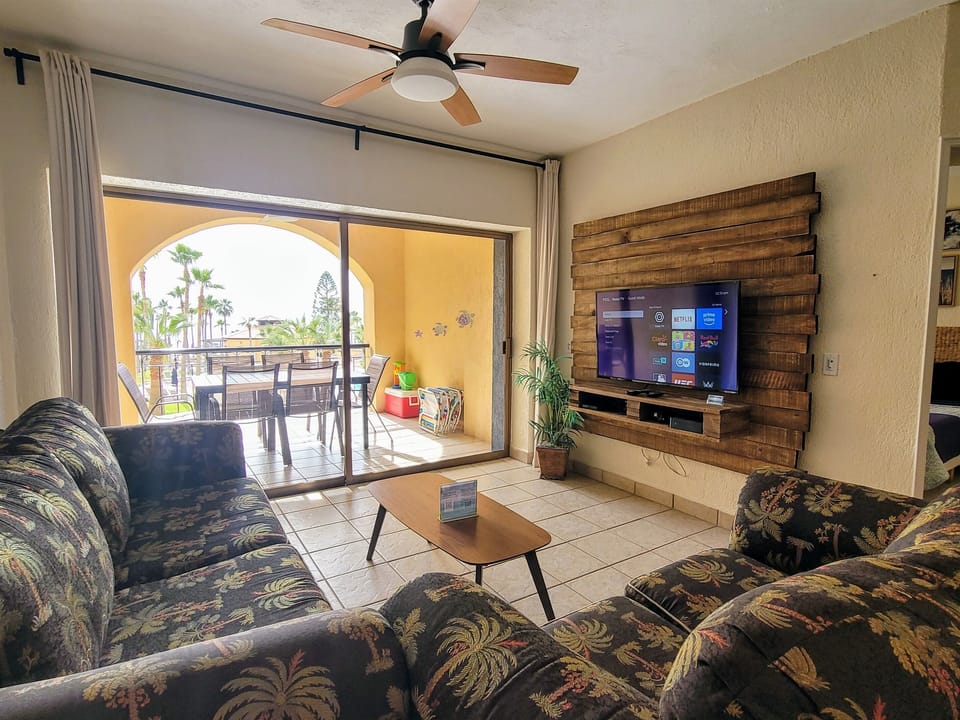 living room with sofabed