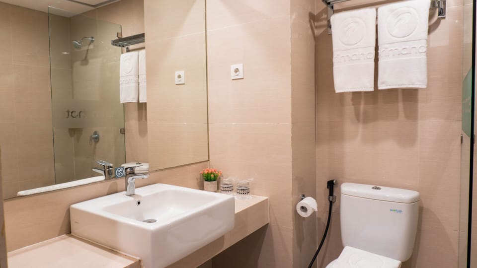 Free toiletries, slippers, bidet