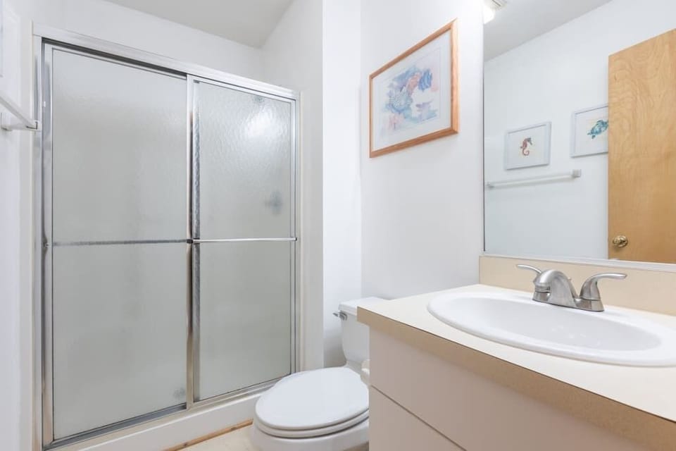 Mid Level Bedroom 2 Ensuite Full Bath with  Walk-In Shower, Vanity,and Toilet
