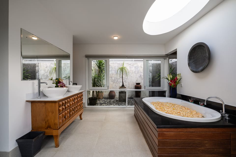 Five-Bedroom Villa with Private Pool | Bathroom | Combined shower/tub, deep soaking tub, free toiletries, hair dryer