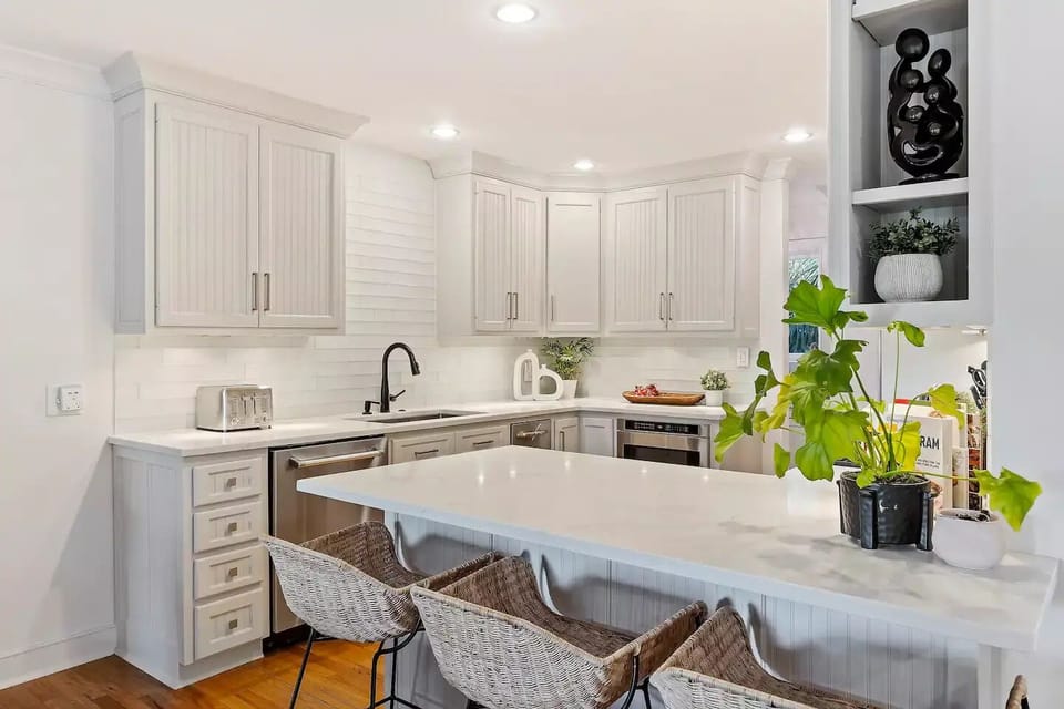 Fully functional kitchen with new Italian appliances.