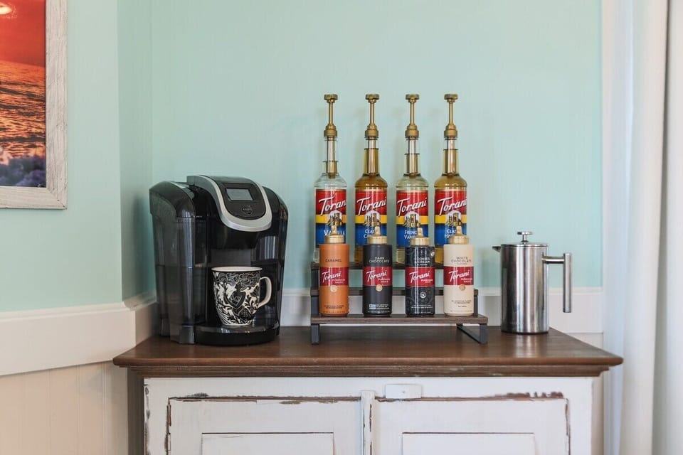 Fully stocked coffee bar just added! 