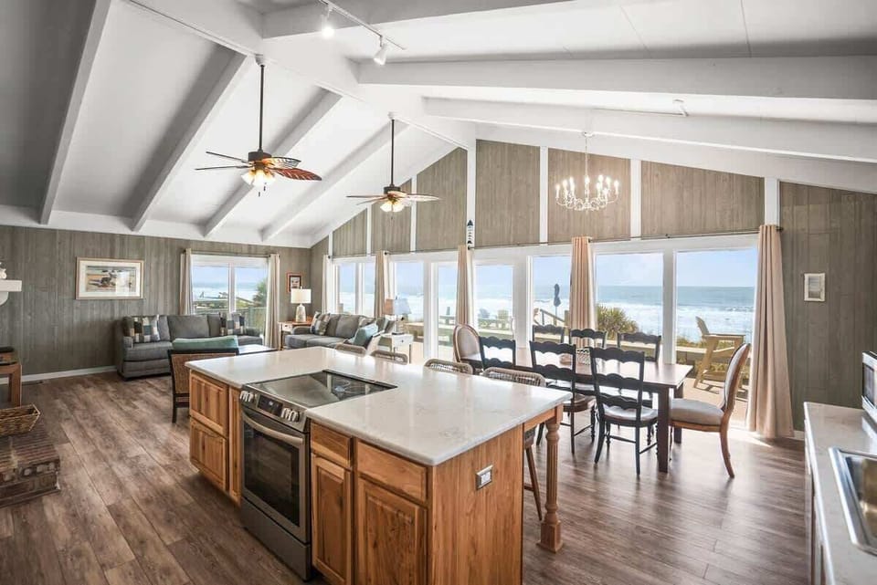 Kitchen/Living/Dining Area with View of the Ocean