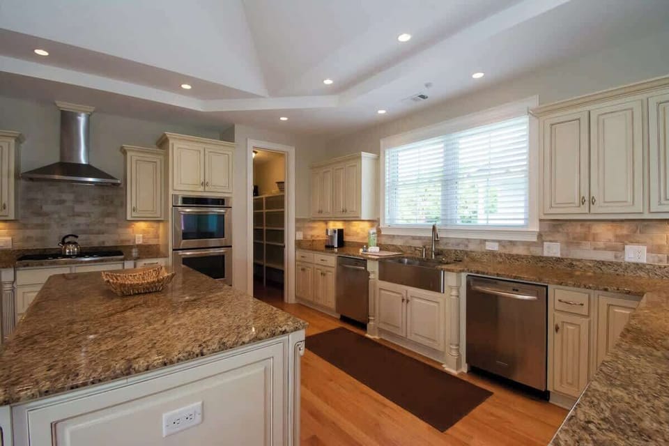 Massive open concept kitchen, dining and living room area