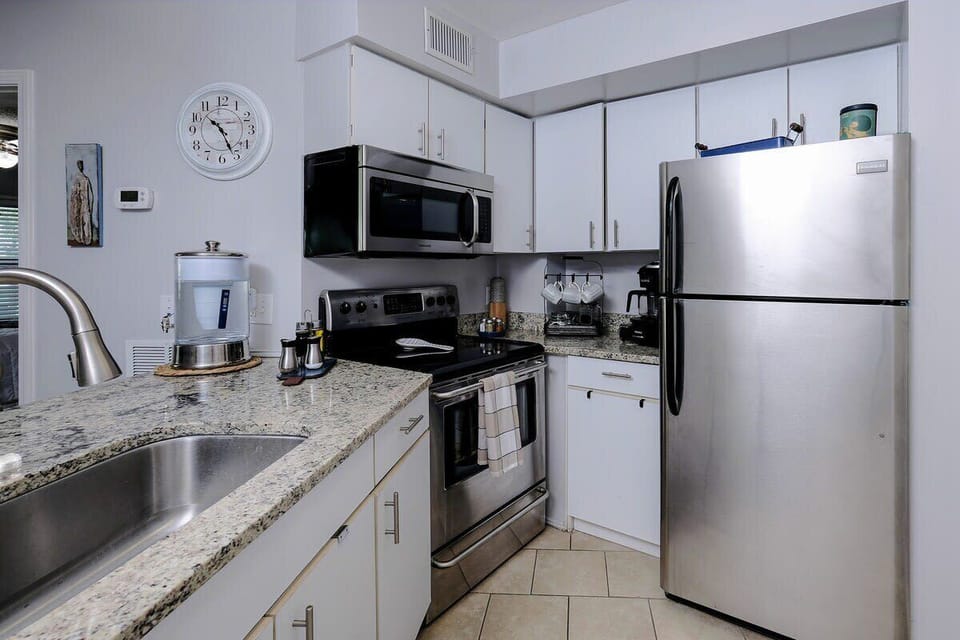 Renovated kitchen with stainless and granite