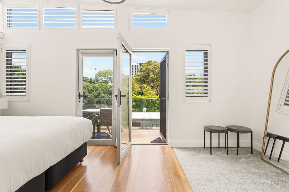 Master bedroom has private balcony