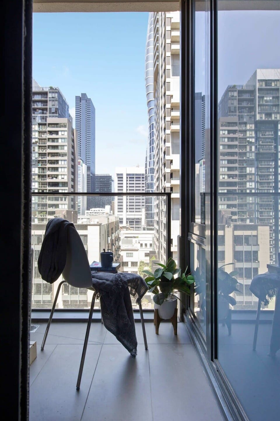 Your private balcony. *(Chair on balcony is from the dining area).