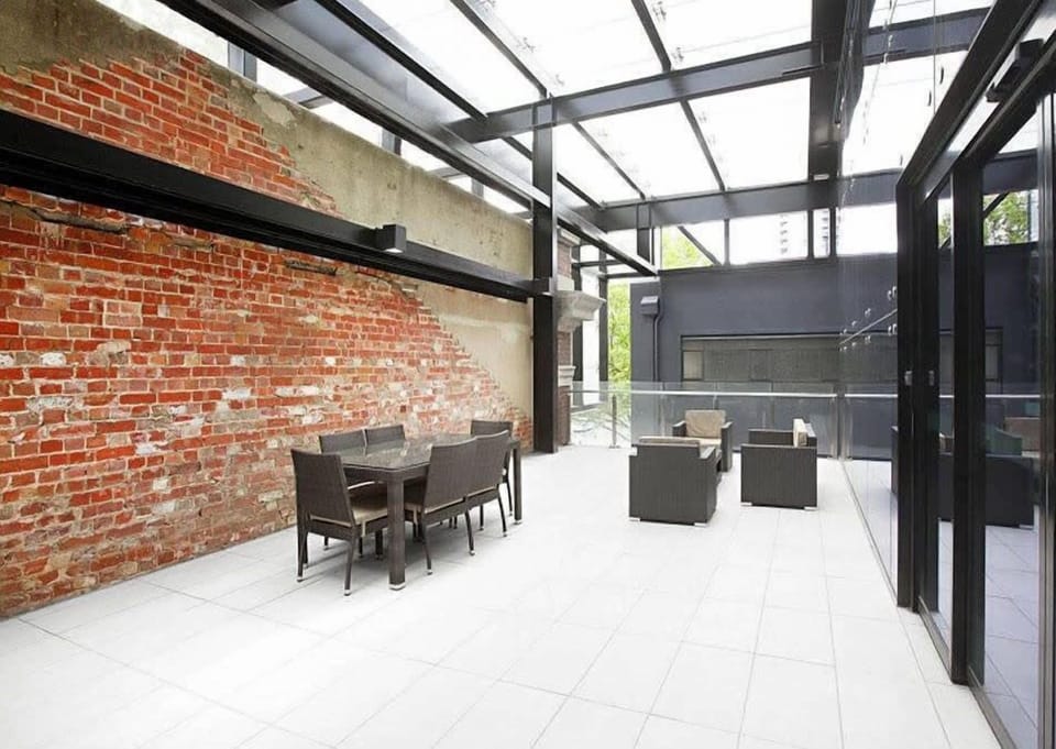 A pool-side area.