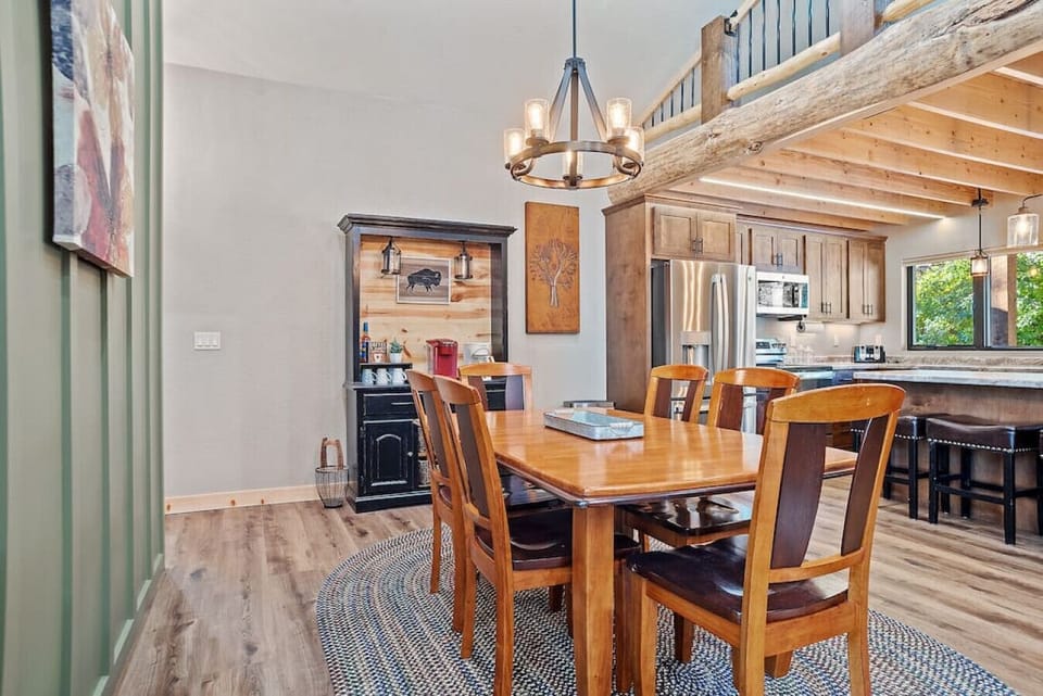 Charming wooden 6-seaters dining table, adding a touch of rustic elegance to your dining space