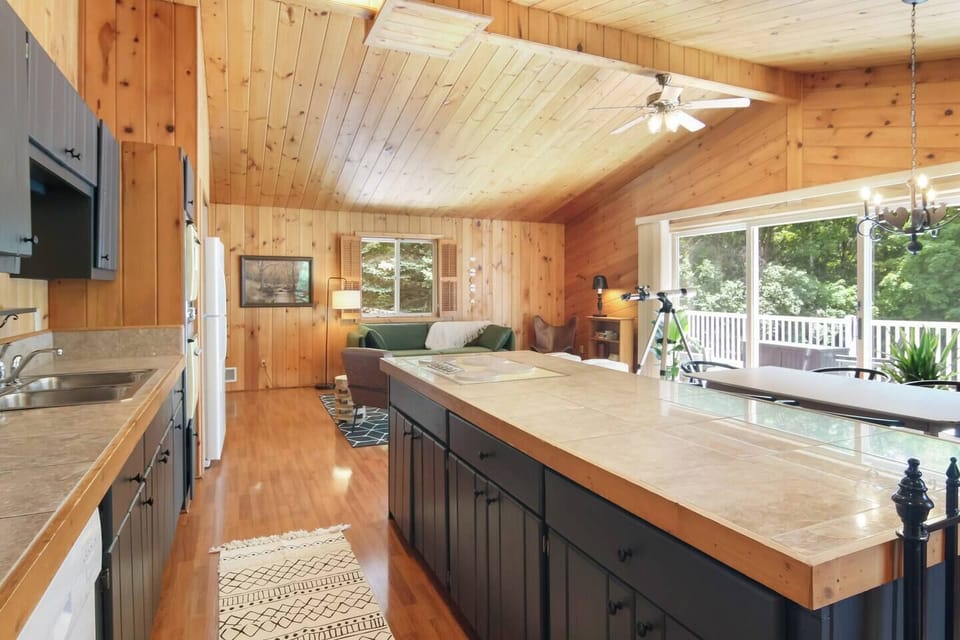 Spacious kitchen with long island and plenty of counter space
