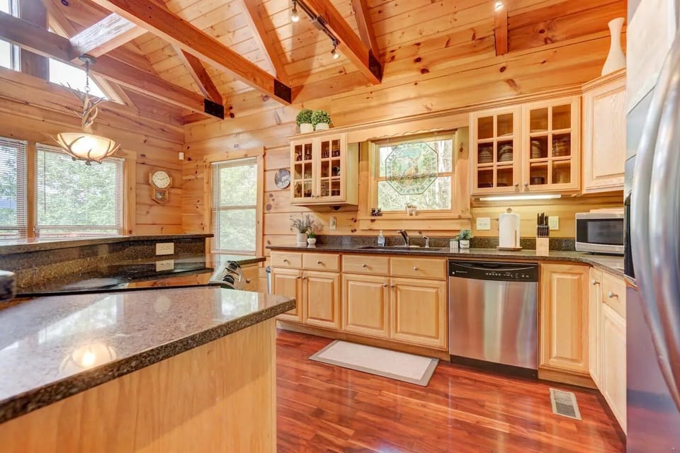 Gourmet kitchen with stainless steel appliances