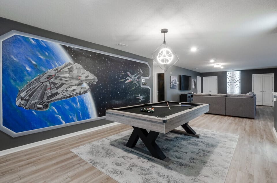 Death Star Themed Loft - Movie/Television Area, Game Table, Pool Table