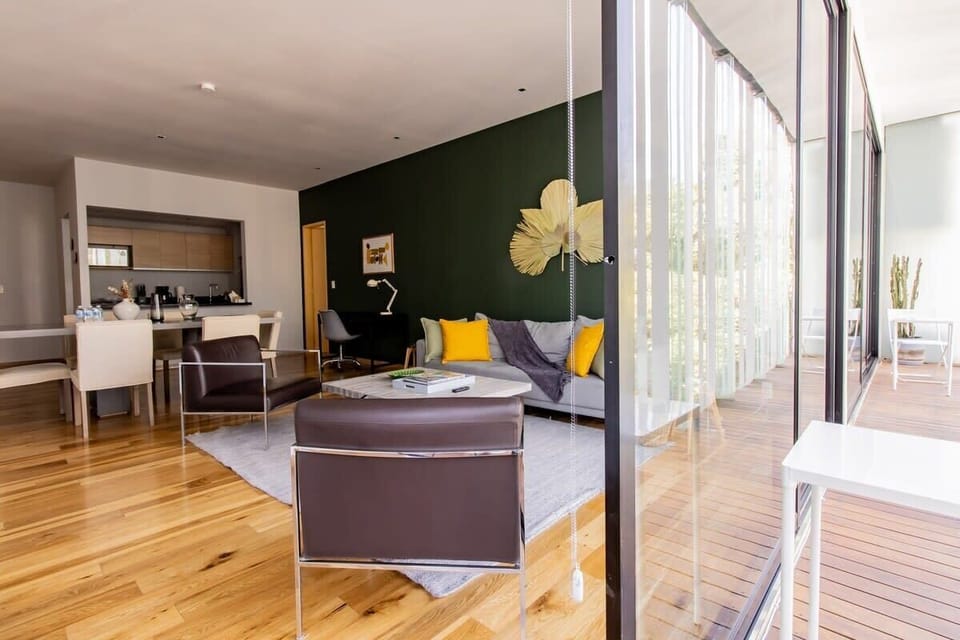A bright and spacious space with access to the outdoors