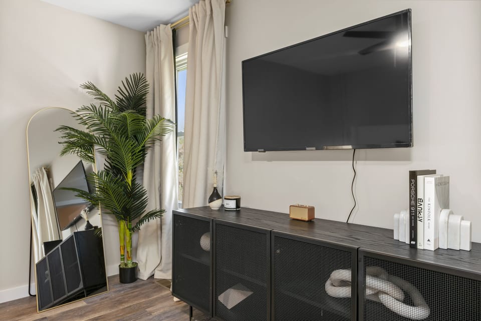 TV in the primary bedroom.