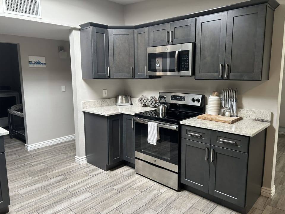 Updated appliances in spacious kitchen