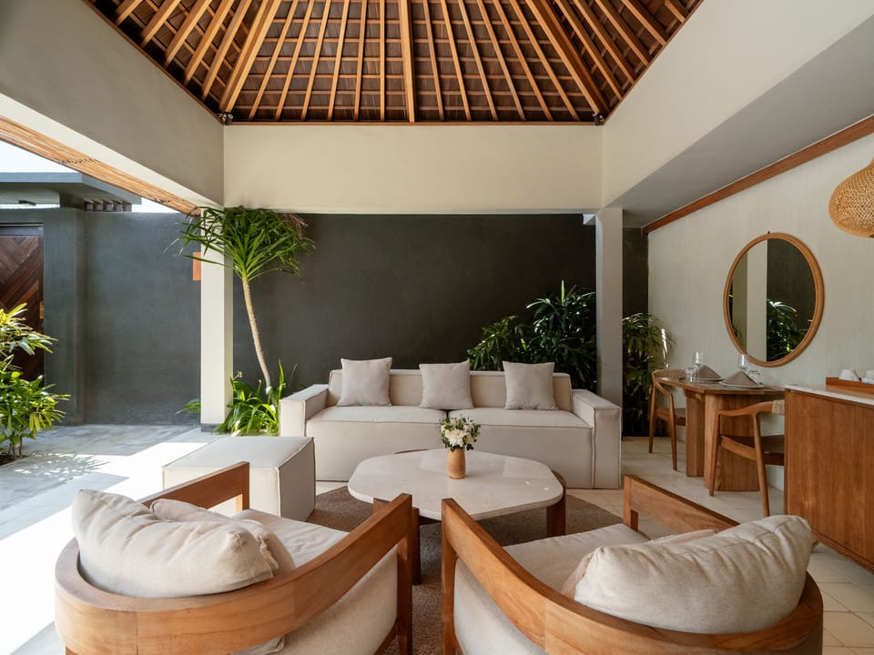 One Bedroom Pool Villa | Living area | 43-inch LCD TV with digital channels