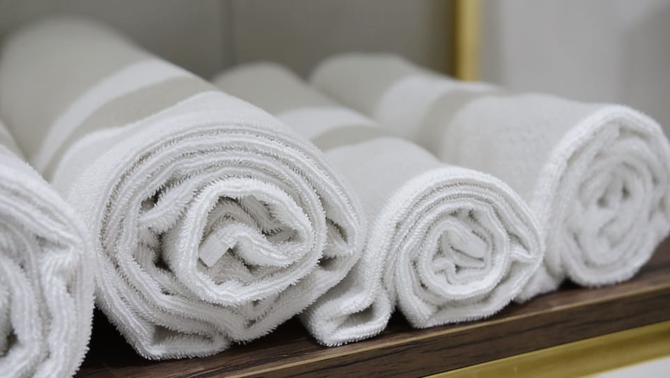 Free toiletries, hair dryer, bidet, towels