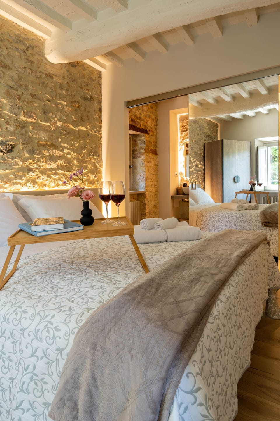Premium bedding, memory foam beds, in-room safe, desk