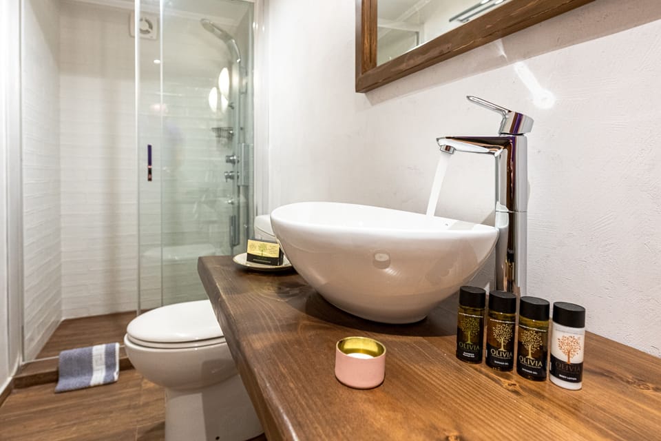 Suite, 1 Bedroom | Bathroom | Hydromassage showerhead, designer toiletries, hair dryer, slippers