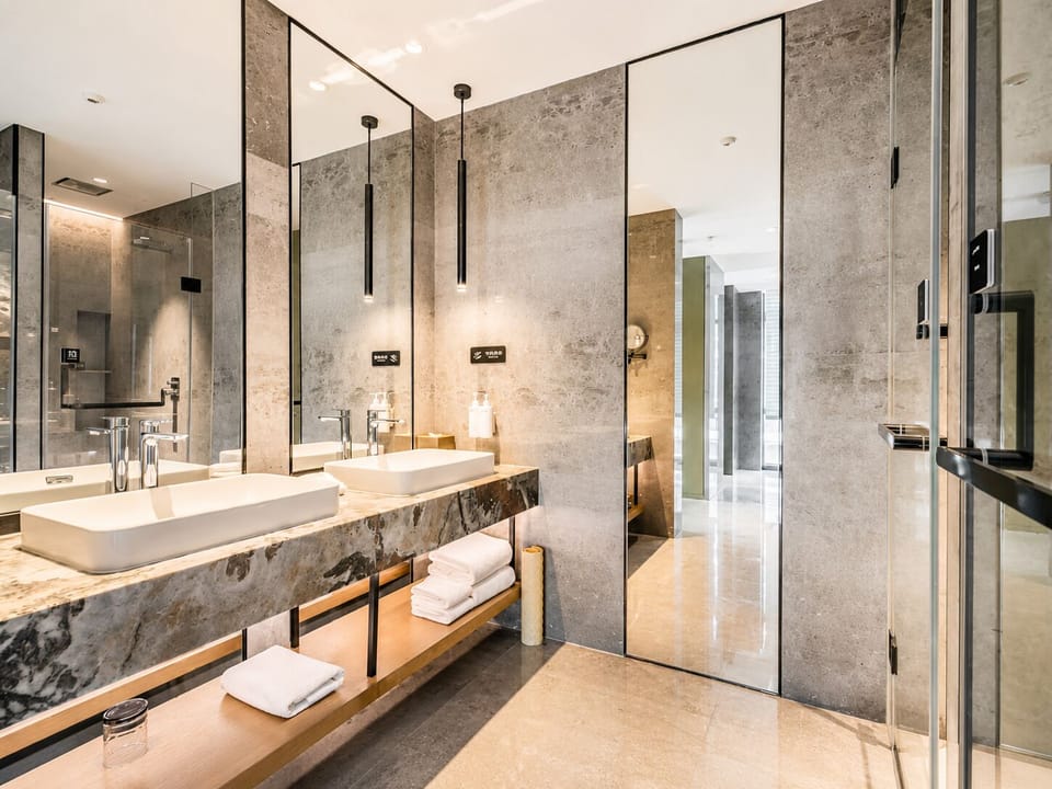 Deluxe Suite | Bathroom | Rainfall showerhead, free toiletries, hair dryer, bathrobes