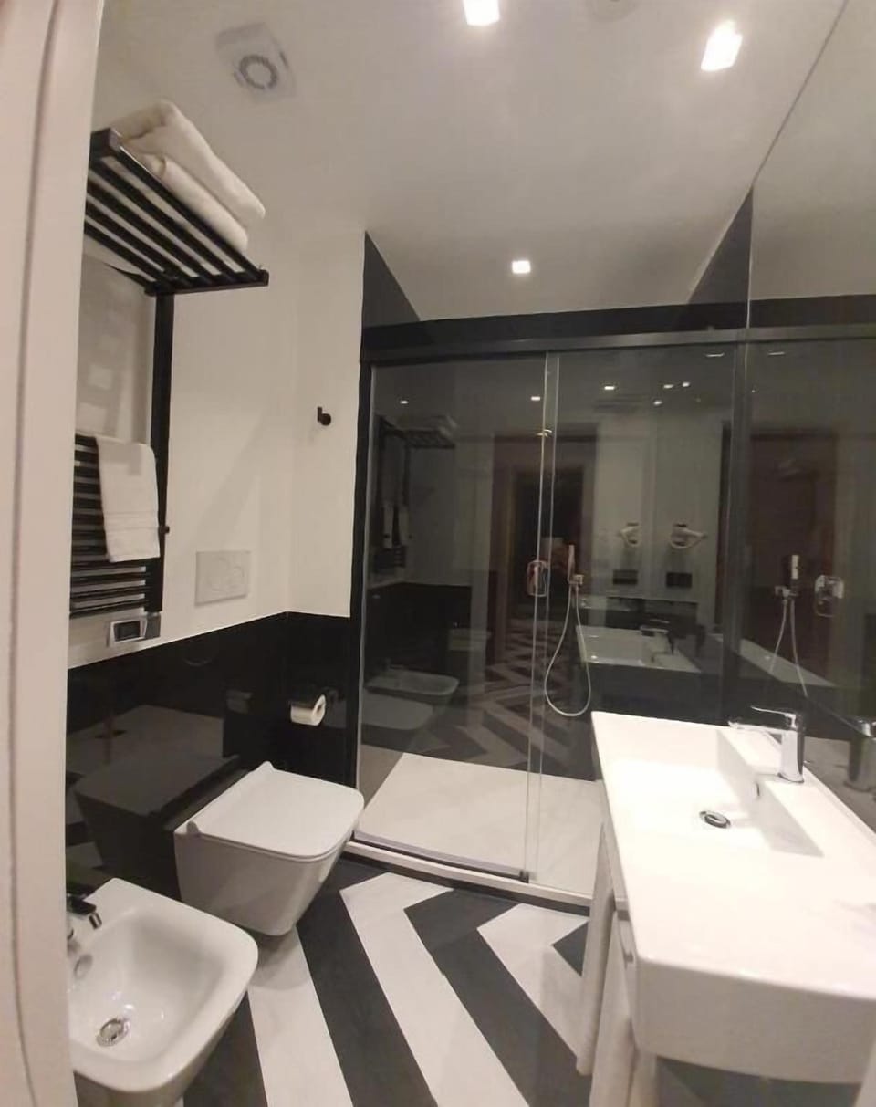 Shower, rainfall showerhead, hair dryer, bidet