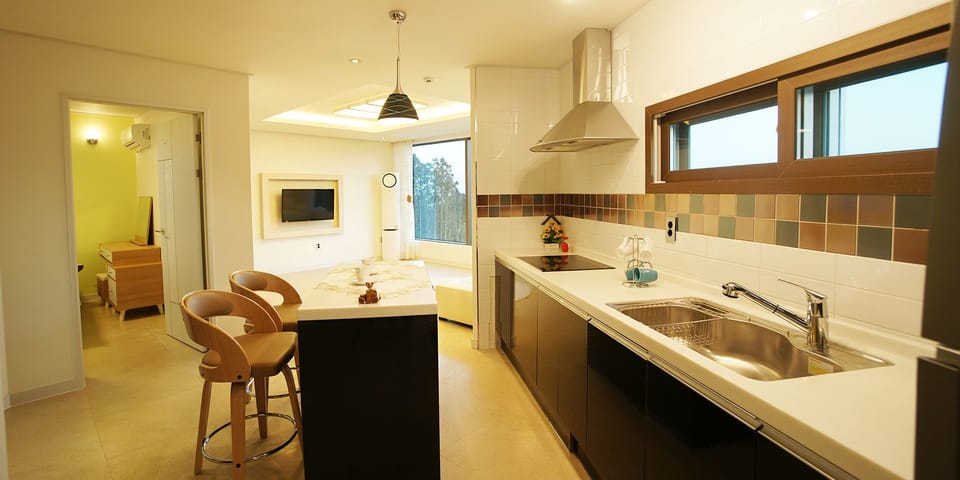 Fridge, microwave, electric kettle, rice cooker