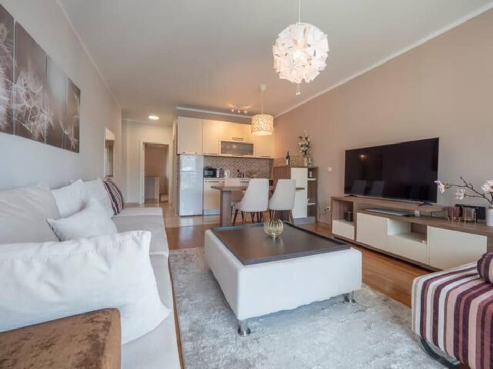 Panoramic Apartment | Living area | 32-inch LCD TV with cable channels