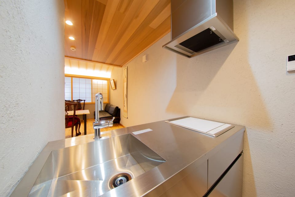 Apartment | Private kitchen | Full-size fridge, microwave, stovetop, electric kettle