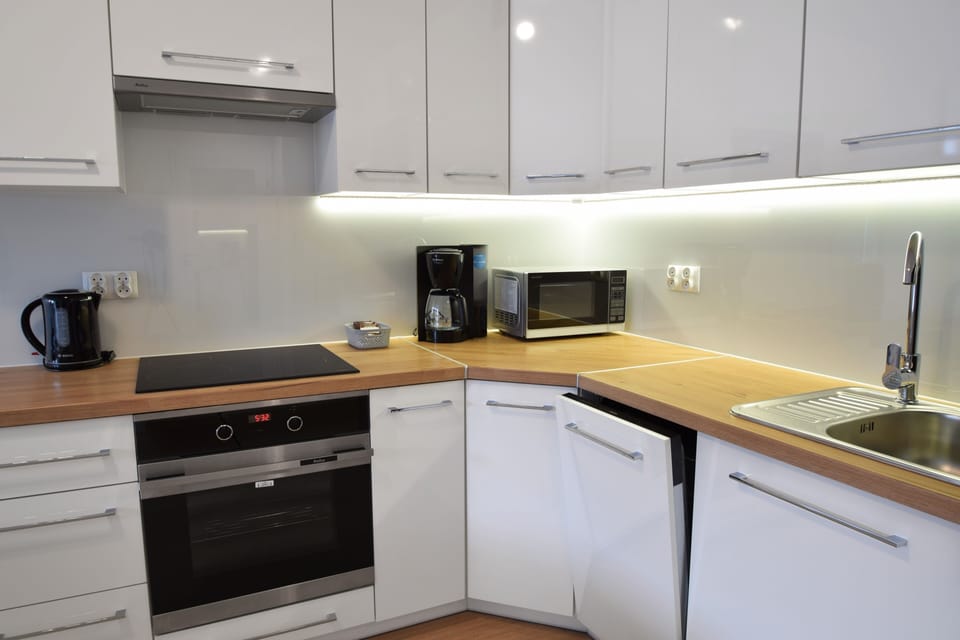 Comfort Apartment | Private kitchenette | Fridge, microwave, oven, stovetop
