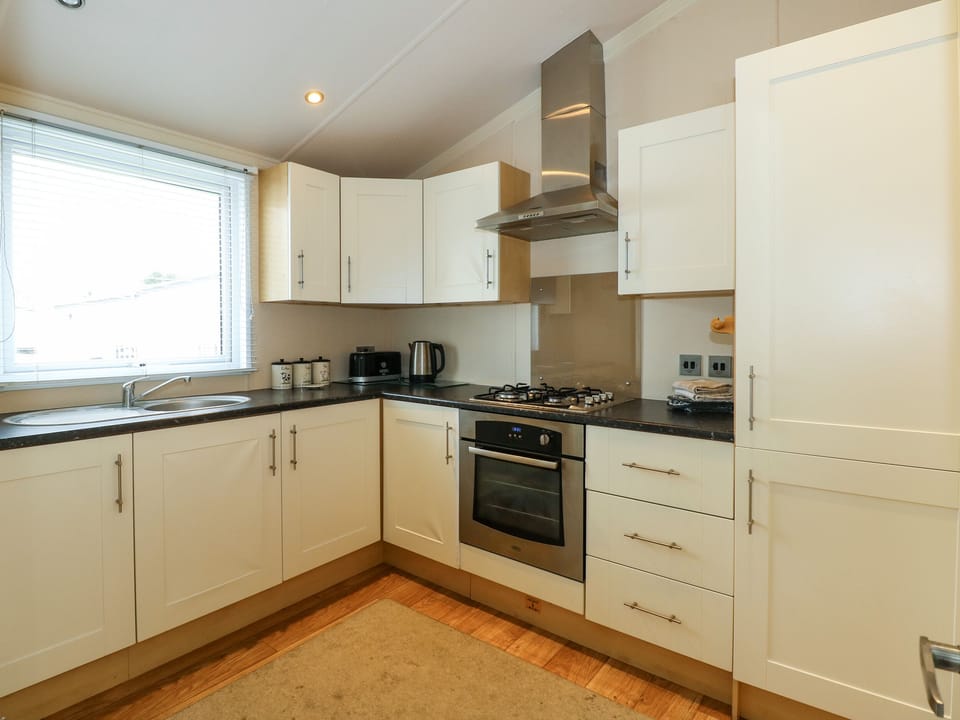 Fridge, dishwasher, electric kettle, toaster