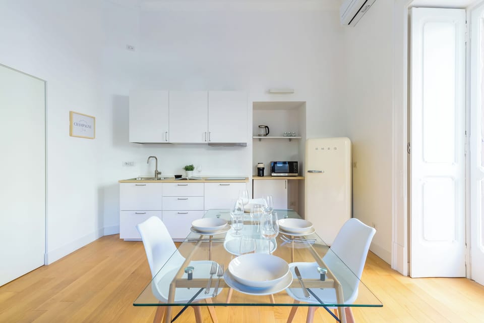 City Apartment | Private kitchen | Espresso maker, full-size fridge, microwave, stovetop