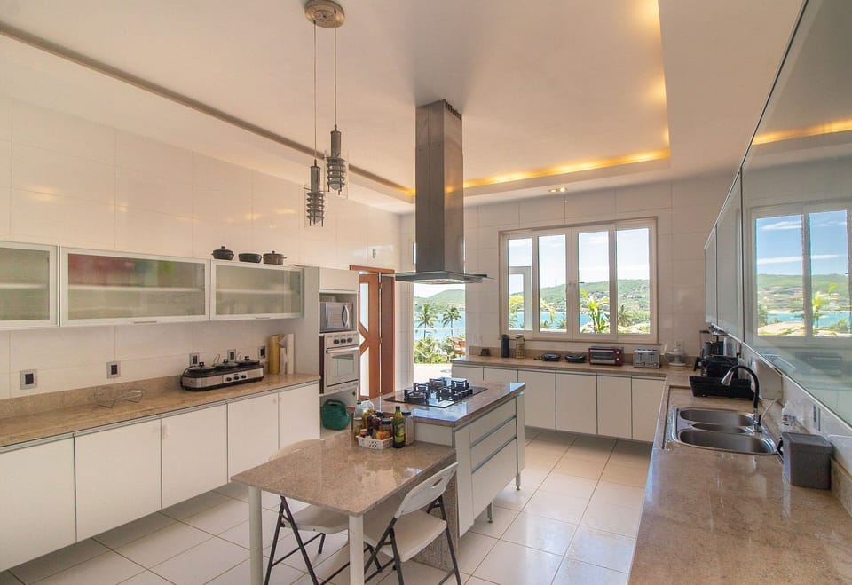 Villa | Private kitchen | Fridge, microwave, oven, toaster