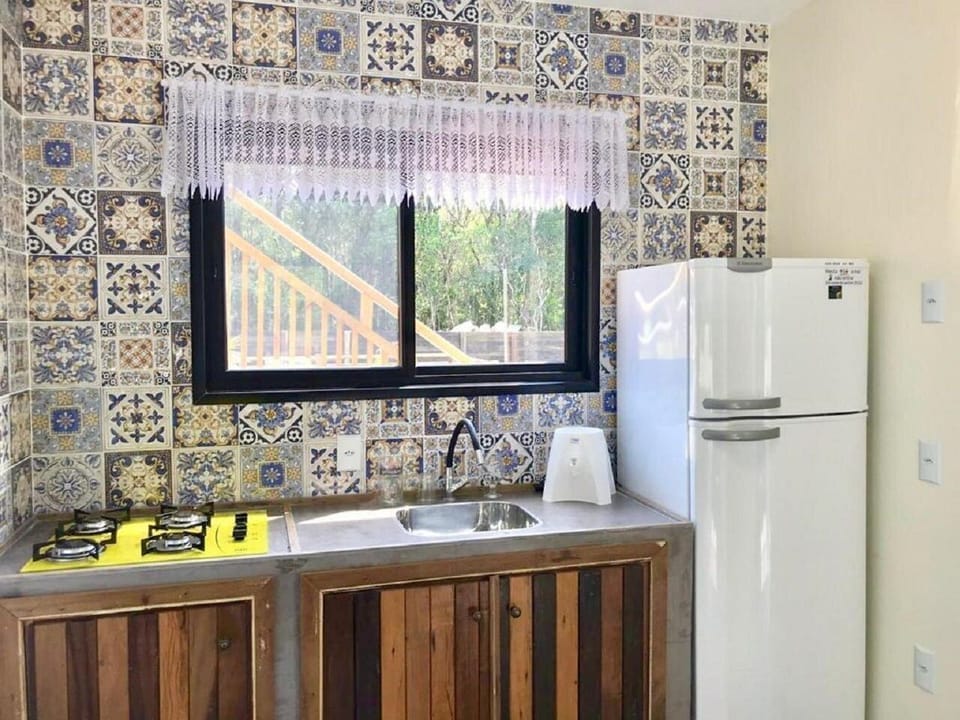 Honeymoon House, Pool Access | Private kitchen | Fridge, microwave, cookware/dishes/utensils, dining tables