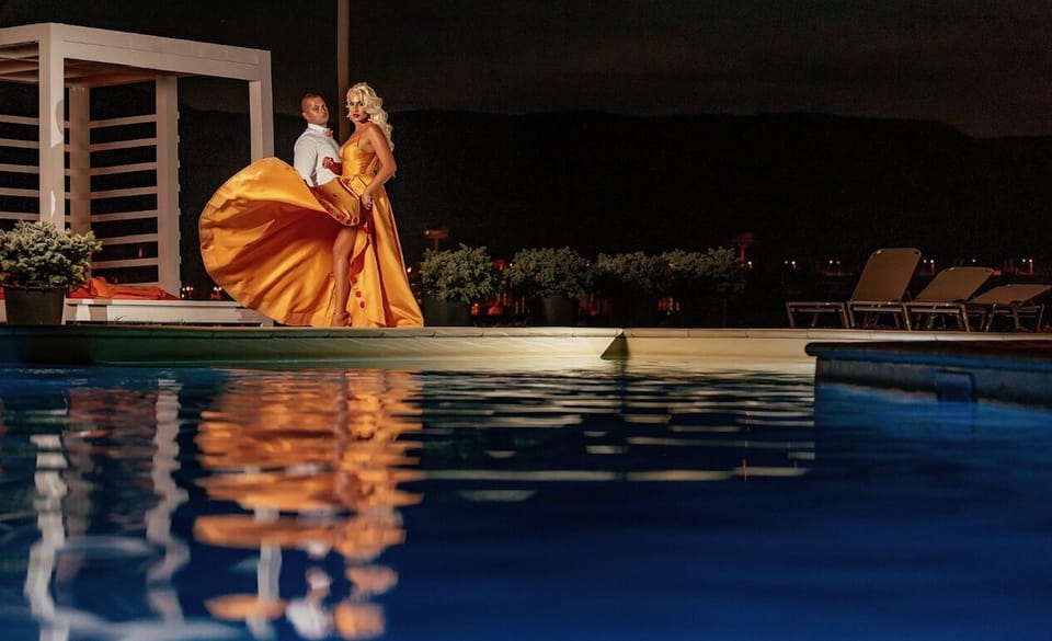 Seasonal outdoor pool, open 10:00 AM to 8:00 PM, pool umbrellas