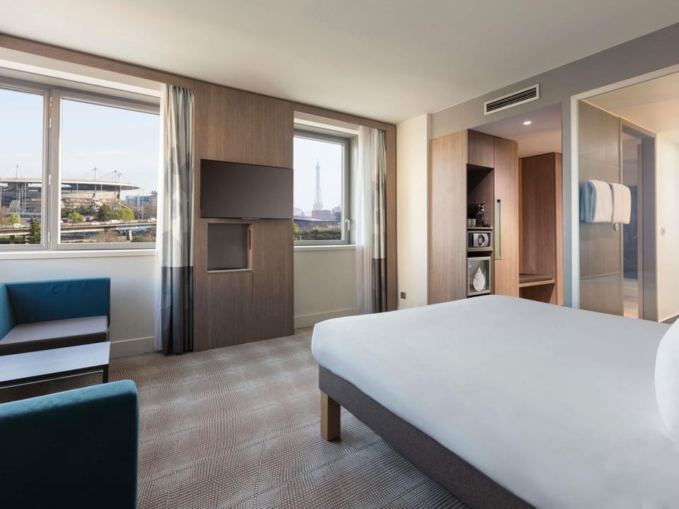 Deluxe Room, Multiple Beds (Eiffel Tower View) | Premium bedding, minibar, in-room safe, desk