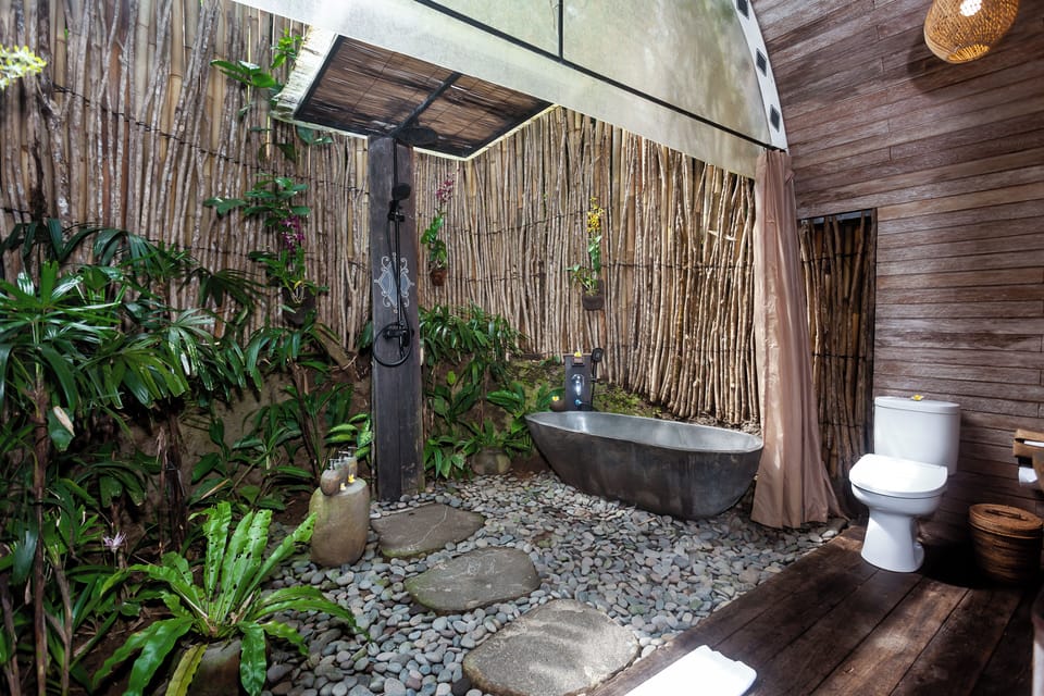 Deluxe Room Jungle View with Bathtub | Bathroom | Free toiletries, hair dryer, bidet, towels