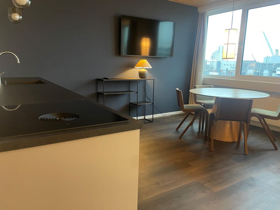 Grand Apartment | Private kitchenette | Fridge, microwave, electric kettle, cookware/dishes/utensils